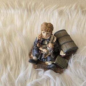 The Dollstone Collection Yesterday's Child Porcelain Figurine of Girl with Doll